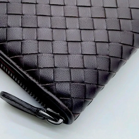 Bottega Veneta Dark Brown Expresso long Leather wallet zip around woven - Picture 2 of 14